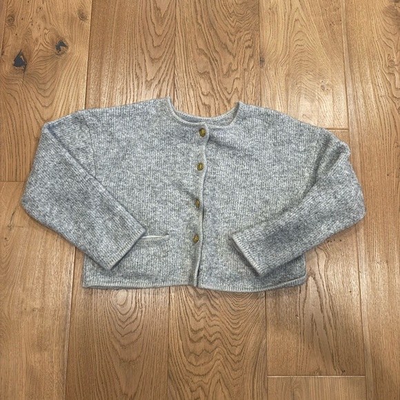 GAP Boucle Cropped Sweater Jacket Wool Cotton Blend - Picture 5 of 6